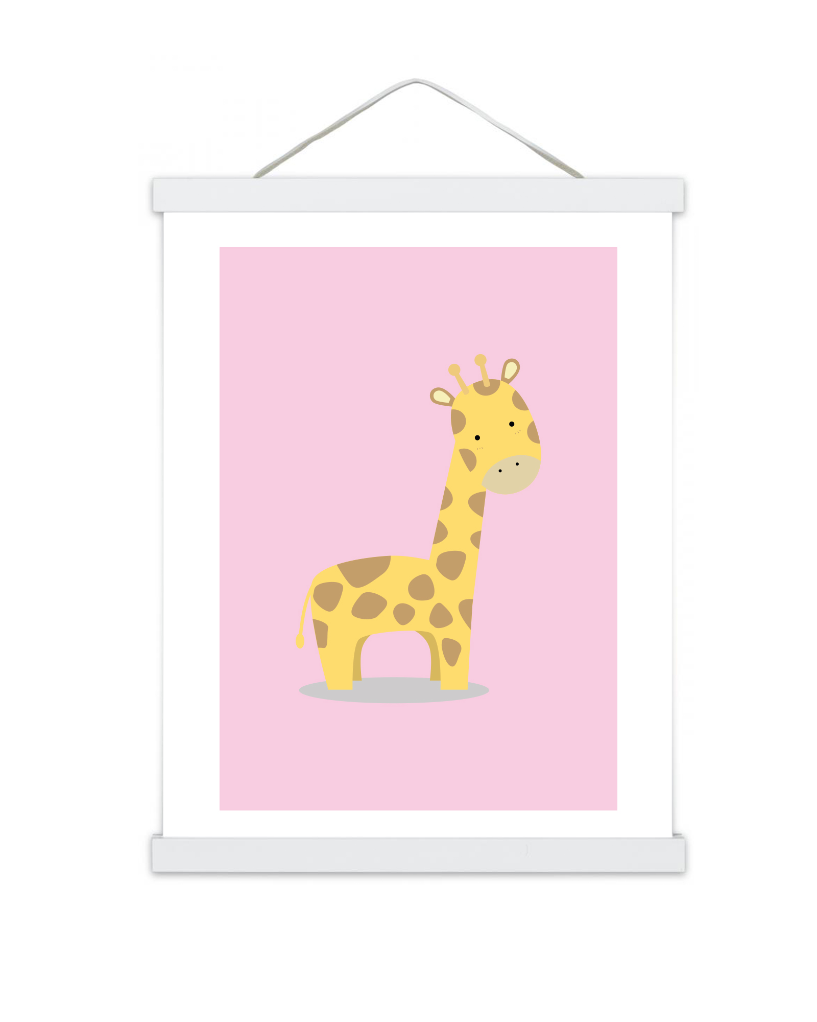 Giraffen Doris Poster med vit hängare